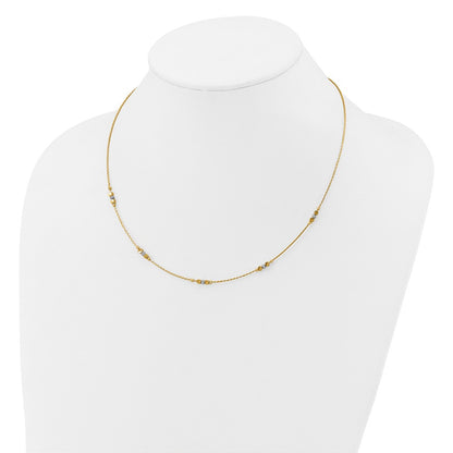 Polished/Texture/Dia-cut Beads w/2in ext. Necklace