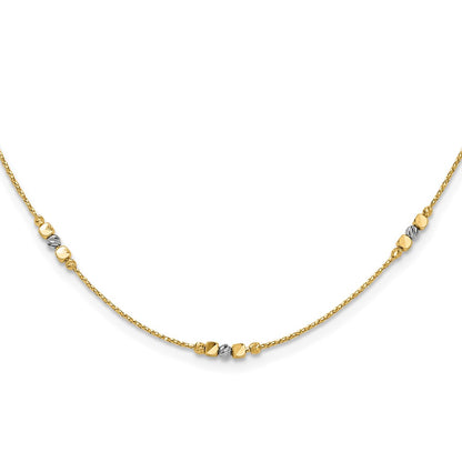 Polished/Texture/Dia-cut Beads w/2in ext. Necklace