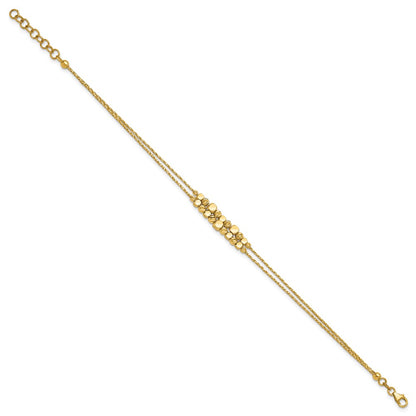 Polished/Texture/Dia-cut Beads 2-Strand w/ 1in ext. Bracelet