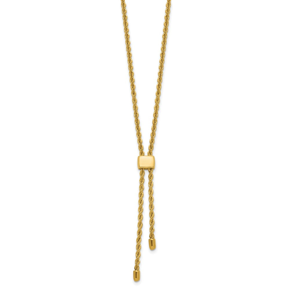 Polished/Dia-cut Fancy Rope Adj. up to 19in Necklace