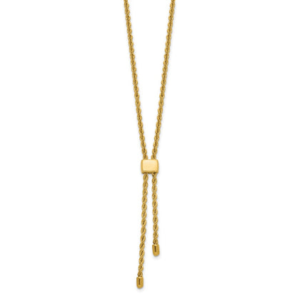 Polished/Dia-cut Fancy Rope Adj. up to 19in Necklace