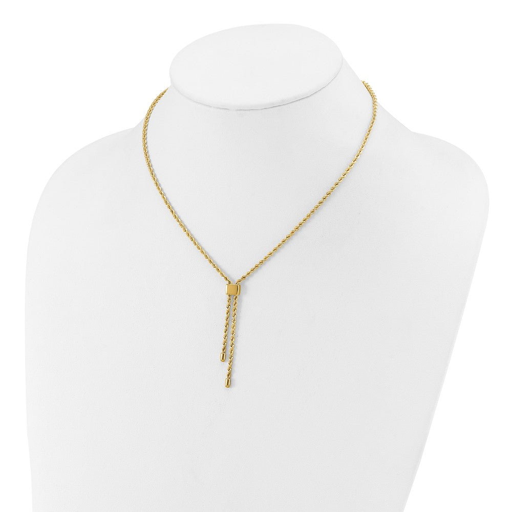Polished/Dia-cut Fancy Rope Adj. up to 19in Necklace