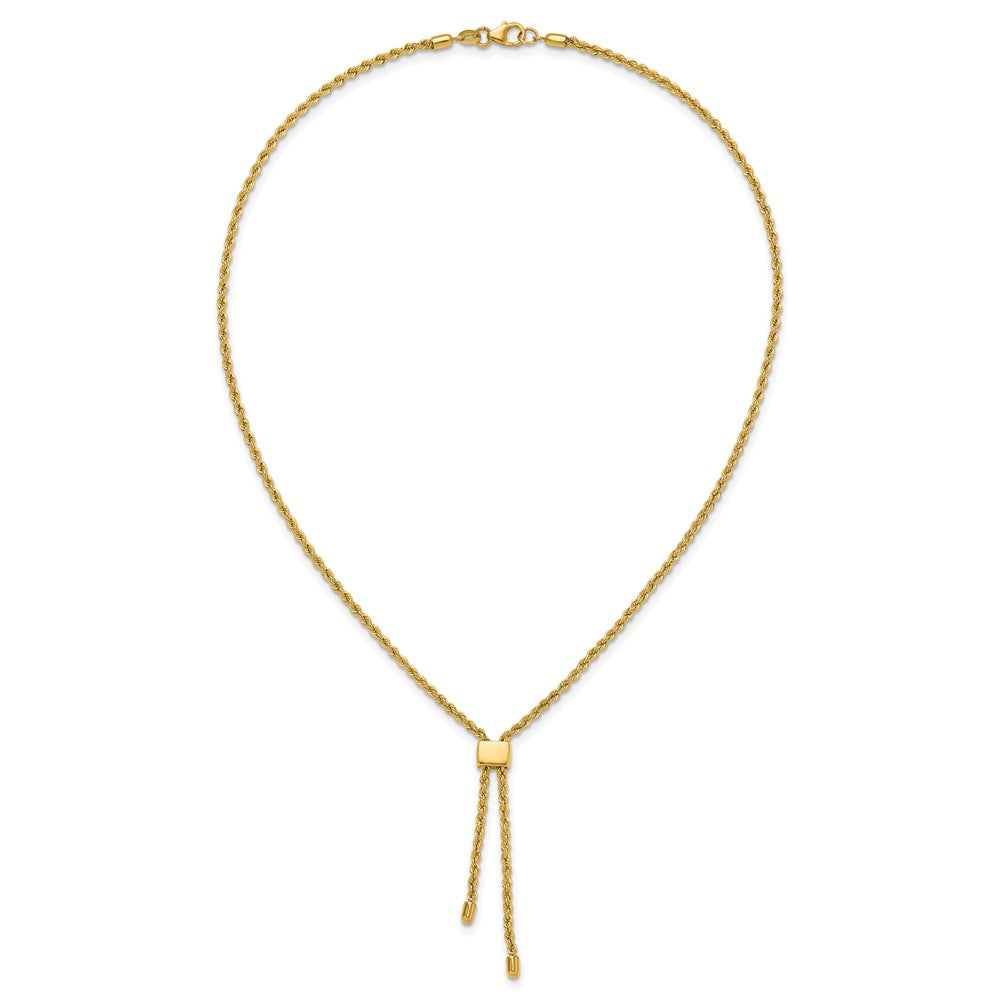 Polished/Dia-cut Fancy Rope Adj. up to 19in Necklace