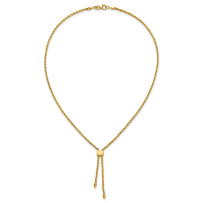 Polished/Dia-cut Fancy Rope Adj. up to 19in Necklace