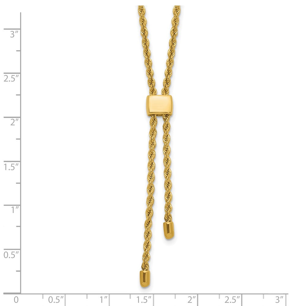 Polished/Dia-cut Fancy Rope Adj. up to 19in Necklace