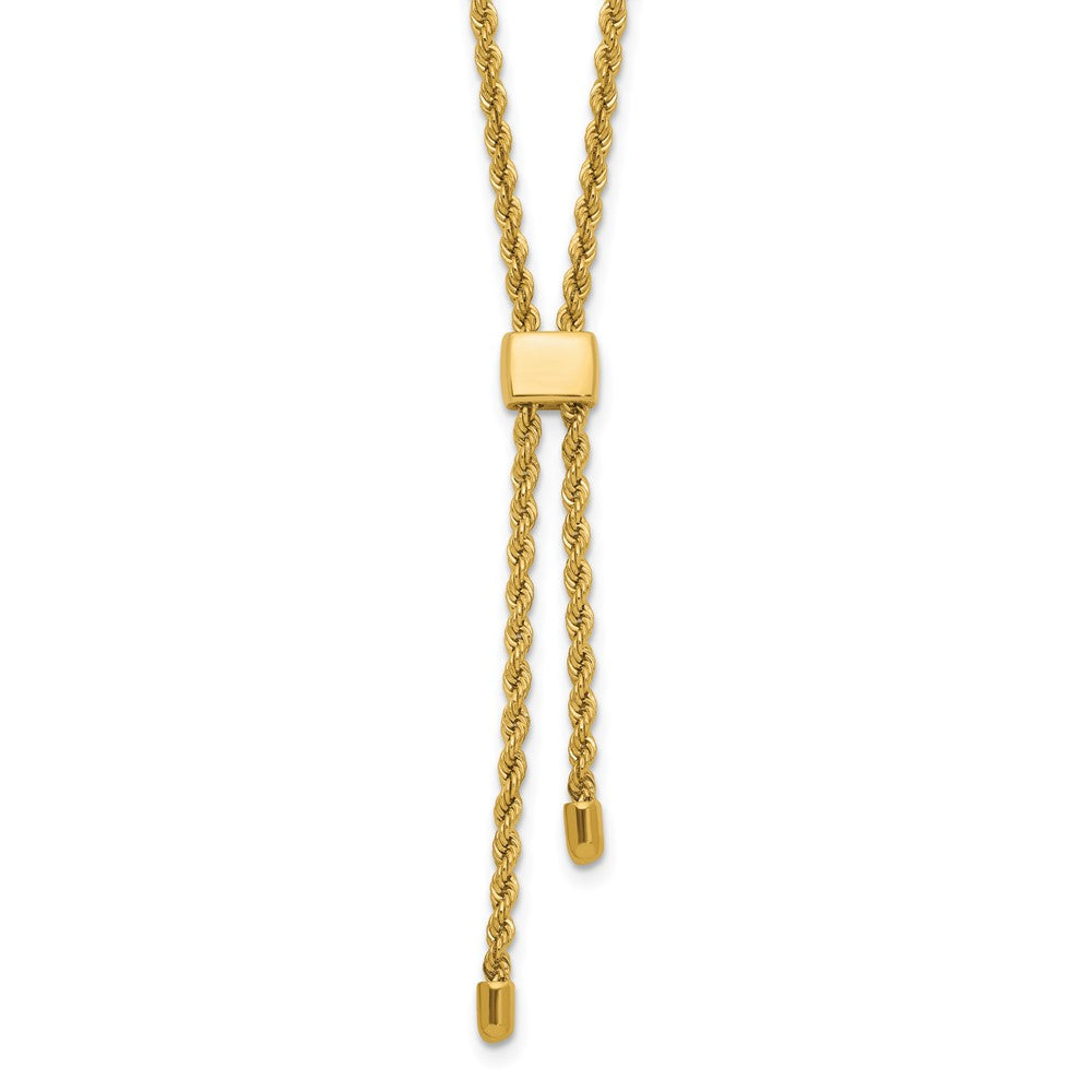 Polished/Dia-cut Fancy Rope Adj. up to 19in Necklace