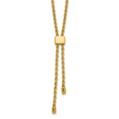 Polished/Dia-cut Fancy Rope Adj. up to 19in Necklace