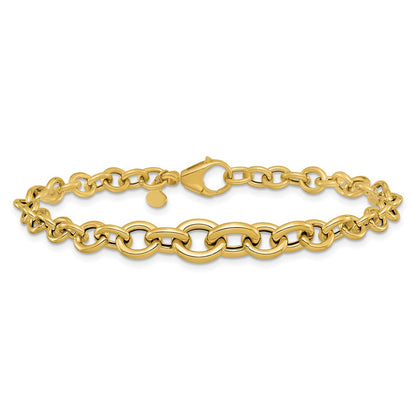 Polished Fancy Graduated Circle Link bracelet 7.5"