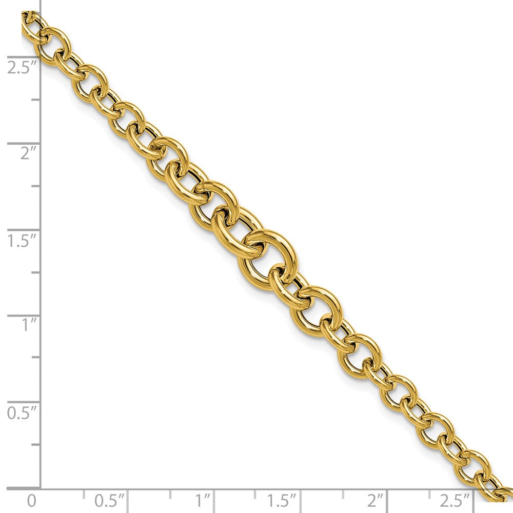 Polished Fancy Graduated Circle Link bracelet 7.5"