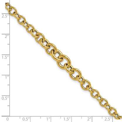 Polished Fancy Graduated Circle Link bracelet 7.5"