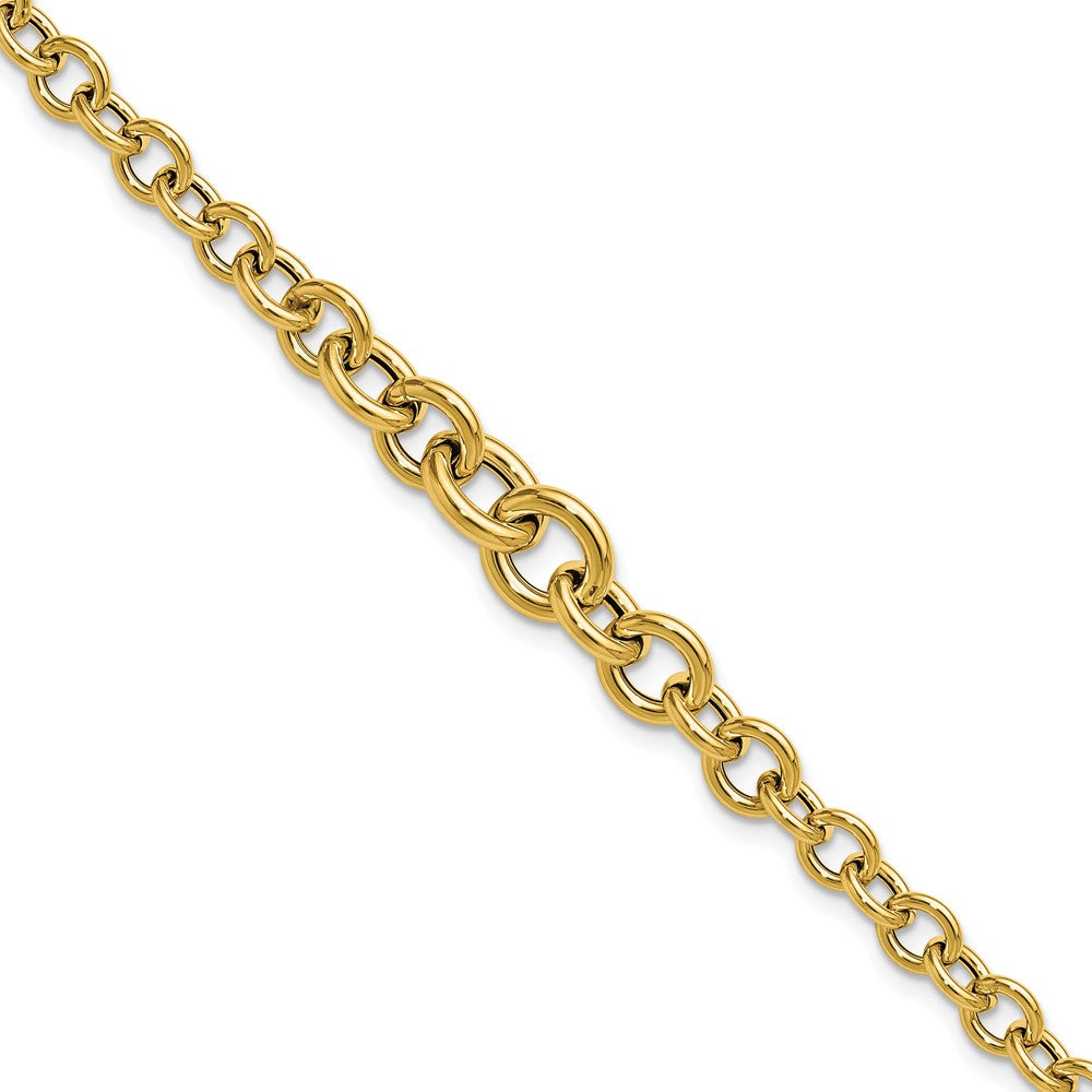 Polished Fancy Graduated Circle Link bracelet 7.5"