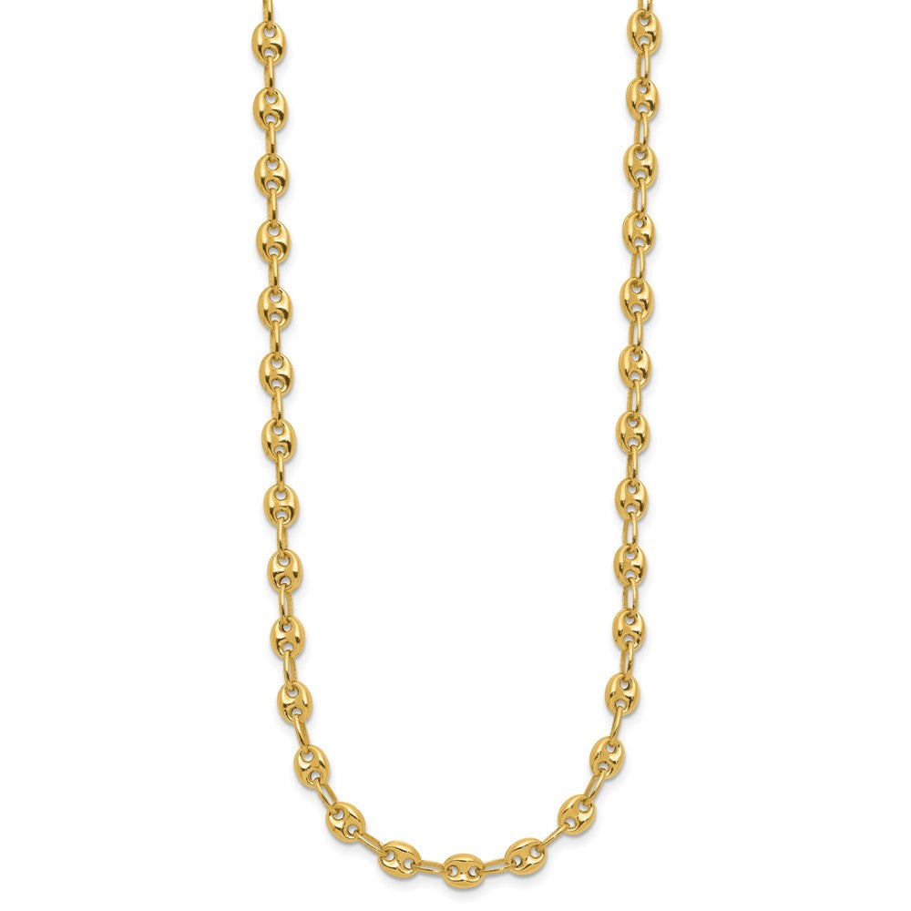 Polished Puffed Mariner Link Necklace 18"