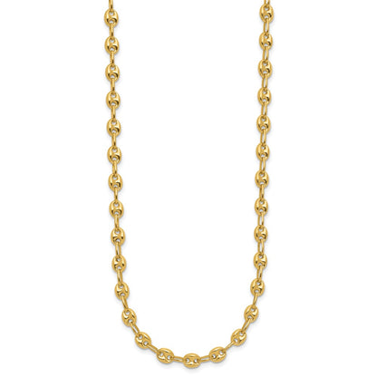 Polished Puffed Mariner Link Necklace 18"