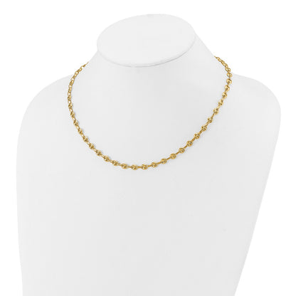 Polished Puffed Mariner Link Necklace 18"