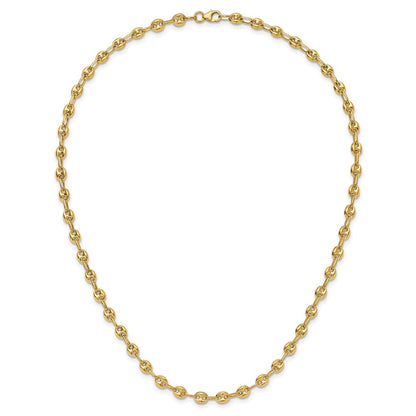 Polished Puffed Mariner Link Necklace 18"