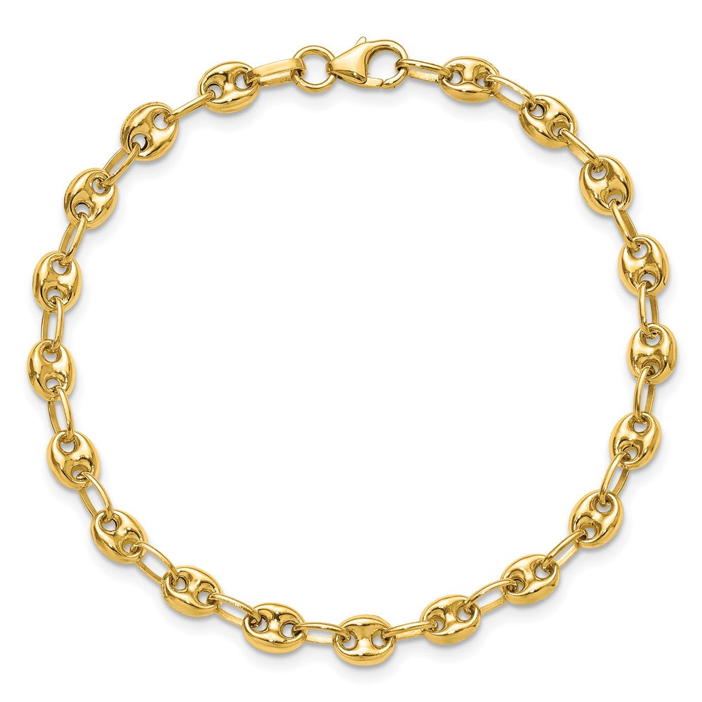 Polished Puffed Mariner Link Bracelet 7.5"
