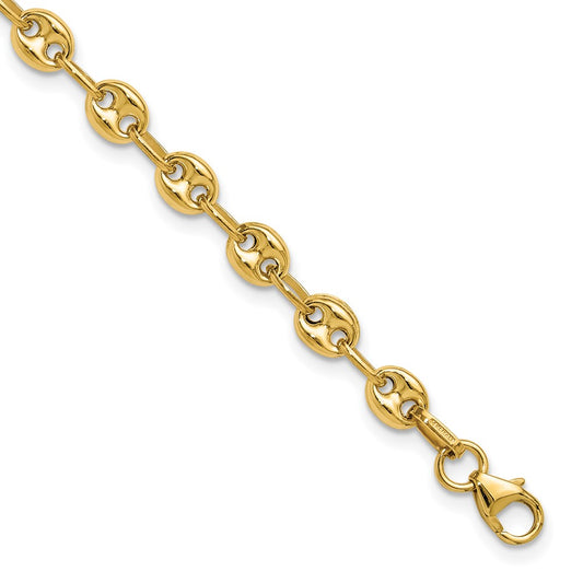 Polished Puffed Mariner Link Bracelet 7.5"