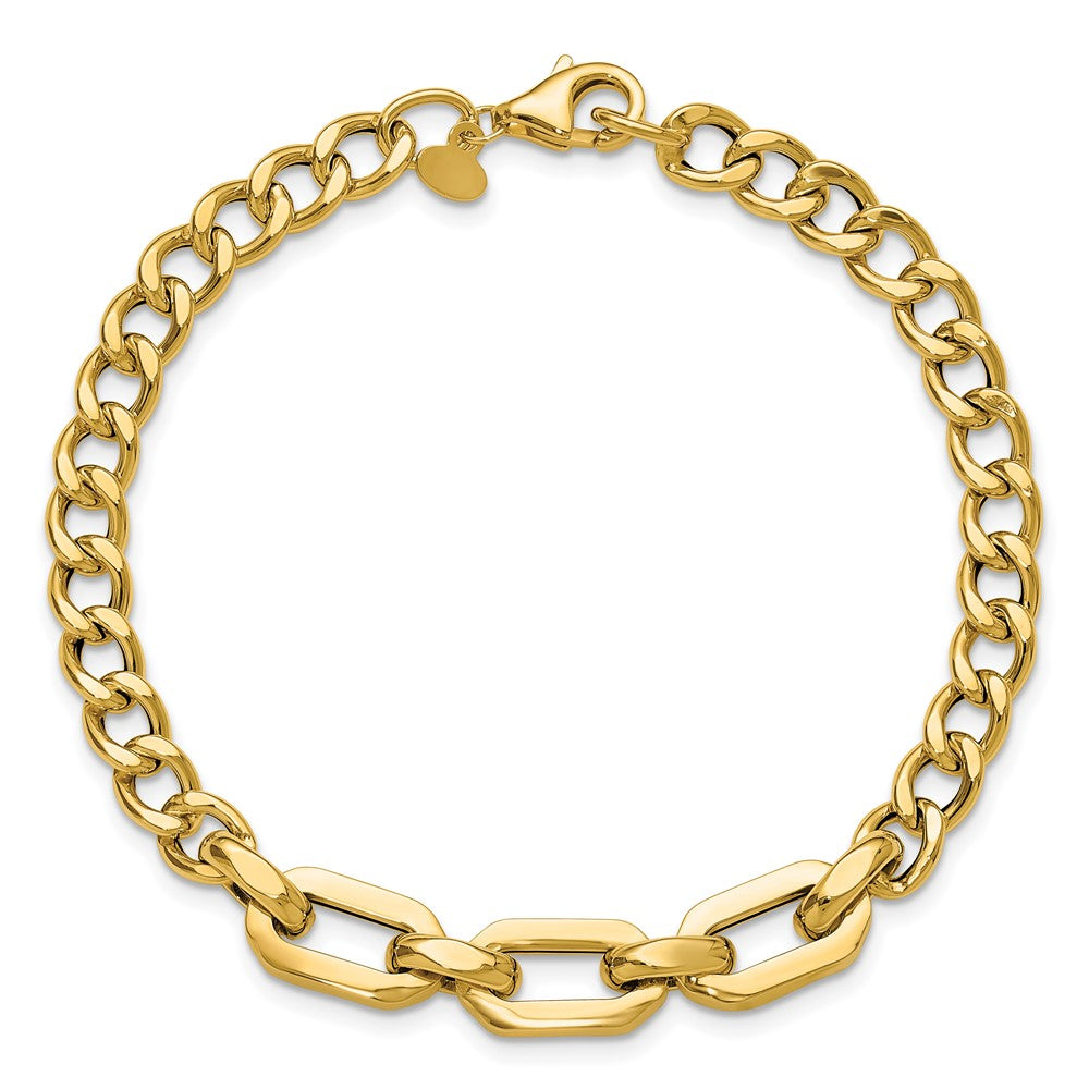 Polished Fancy Link Bracelet 8" - 3.58g