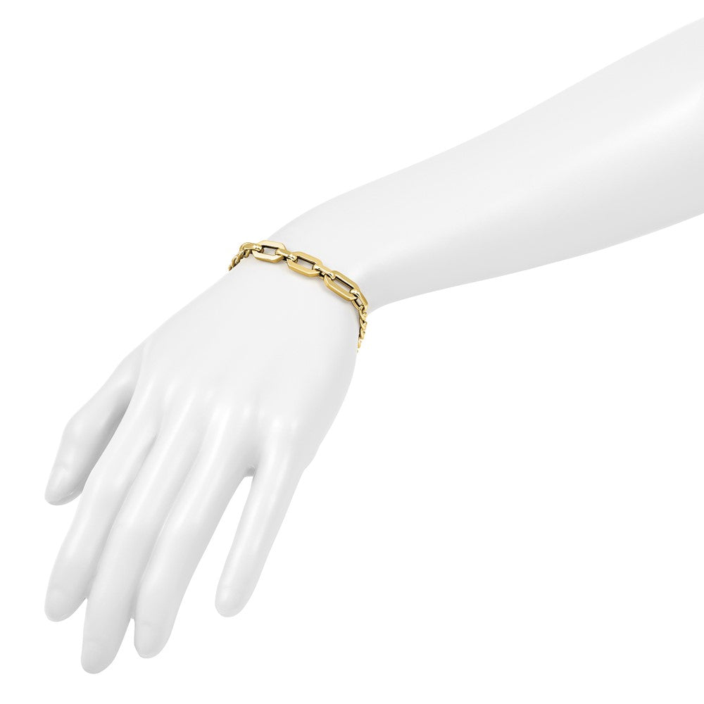 Polished Fancy Link Bracelet 8" - 3.58g