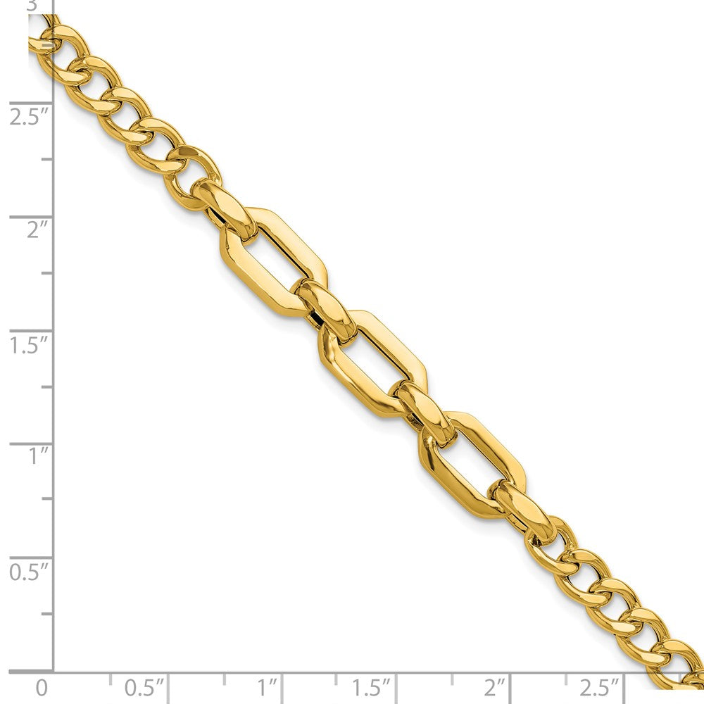 Polished Fancy Link Bracelet 8" - 3.58g