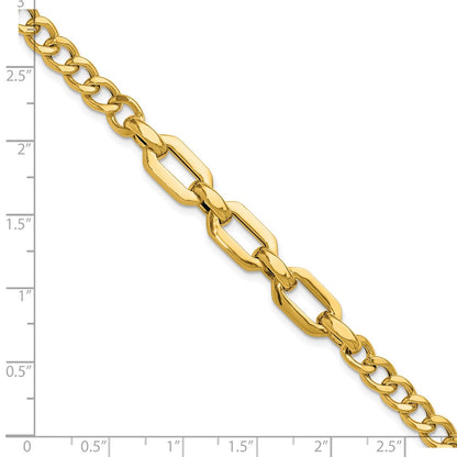 Polished Fancy Link Bracelet 8" - 3.58g