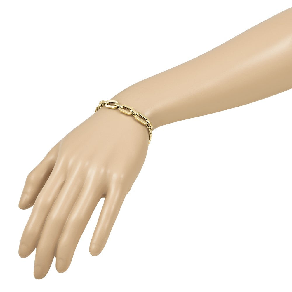 Polished Fancy Link Bracelet 8" - 3.58g
