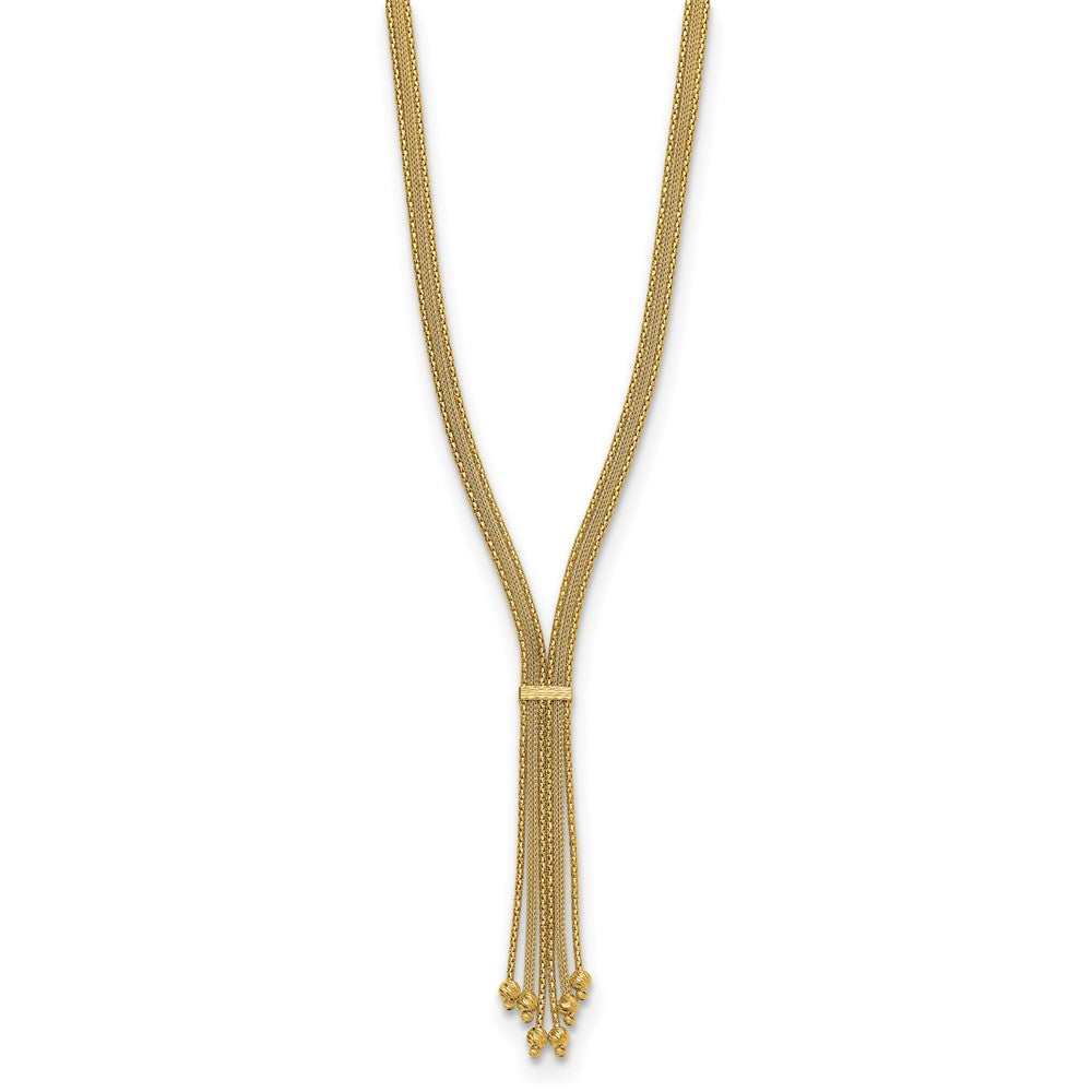 Polish/Texture/Dia-cut Fancy Drop Necklace 17"