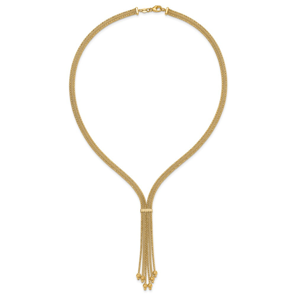 Polish/Texture/Dia-cut Fancy Drop Necklace 17"