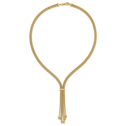 Polish/Texture/Dia-cut Fancy Drop Necklace 17"