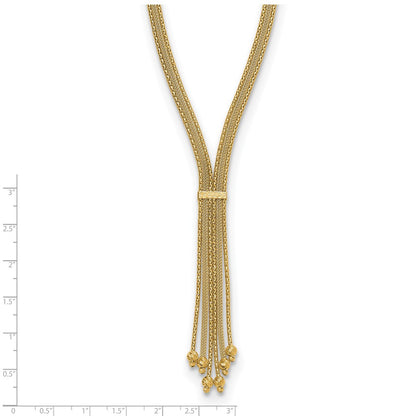 Polish/Texture/Dia-cut Fancy Drop Necklace 17"