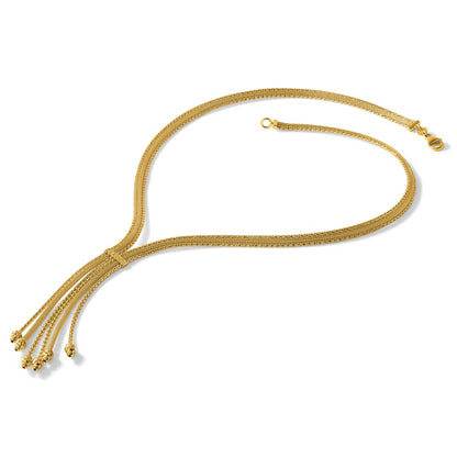 Polish/Texture/Dia-cut Fancy Drop Necklace 17"