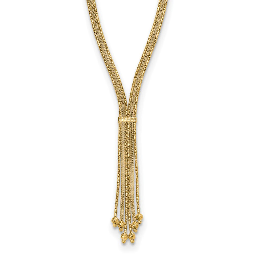 Polish/Texture/Dia-cut Fancy Drop Necklace 17"