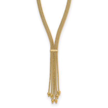 Polish/Texture/Dia-cut Fancy Drop Necklace 17"