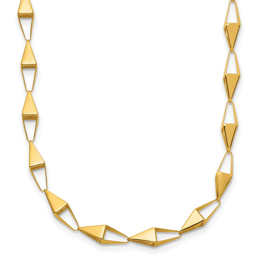 Polished Geometric Link Necklace 18"