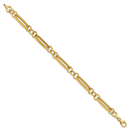 Polished Fancy Link Bracelet 7.5" - 5.55mm