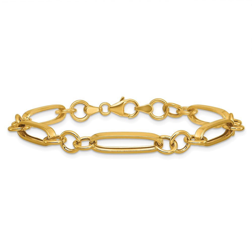 Polished Fancy Link Bracelet 7.5" - 5.55mm