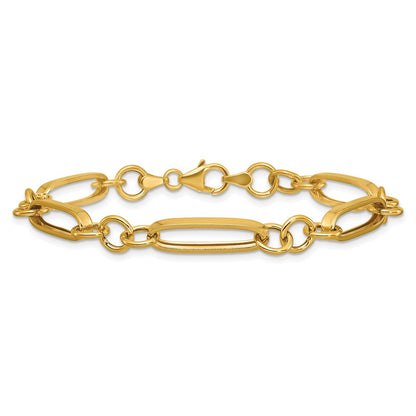 Polished Fancy Link Bracelet 7.5" - 5.55mm