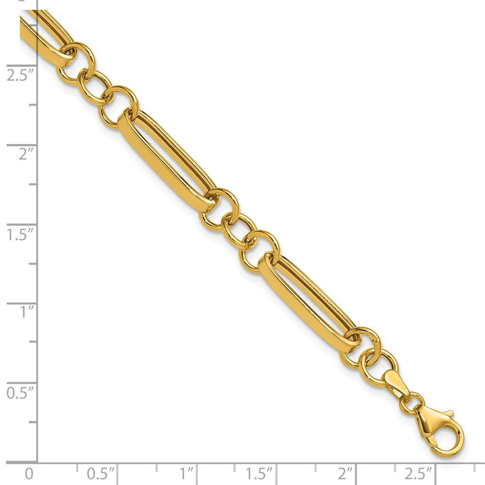 Polished Fancy Link Bracelet 7.5" - 5.55mm