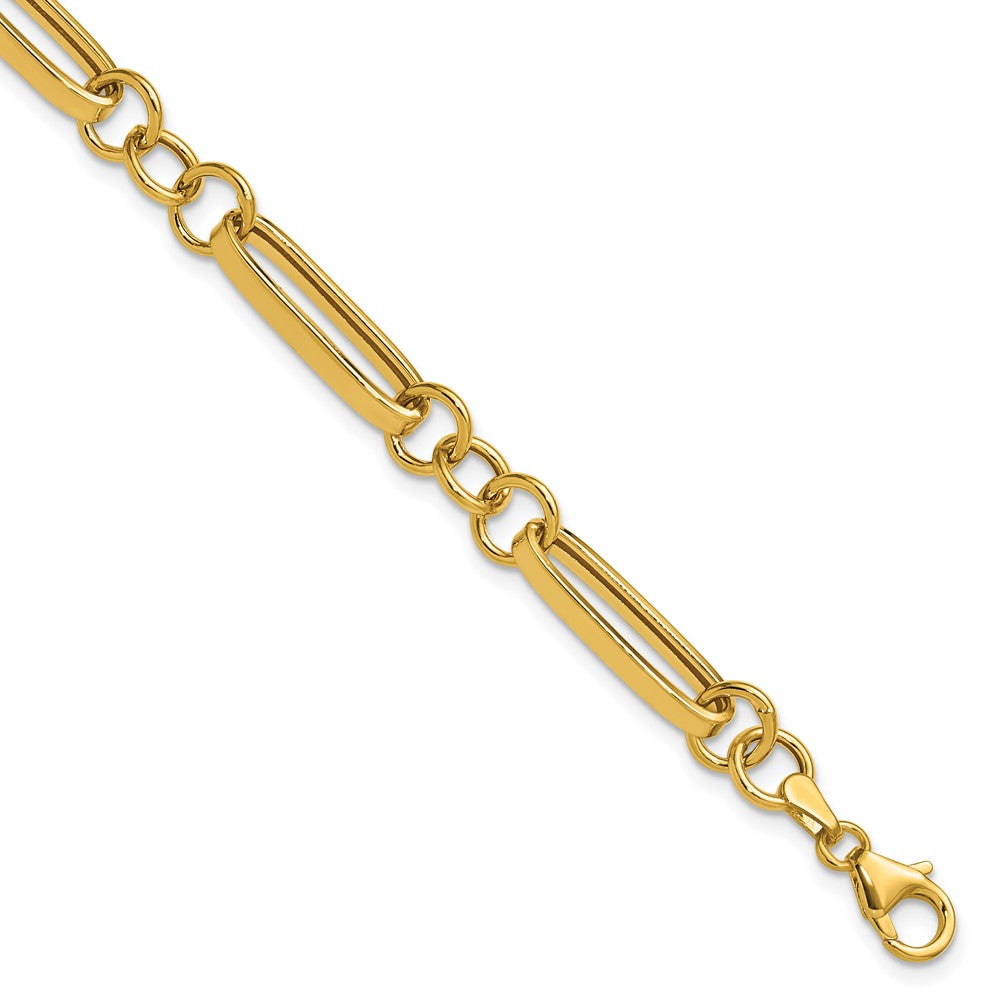 Polished Fancy Link Bracelet 7.5" - 5.55mm