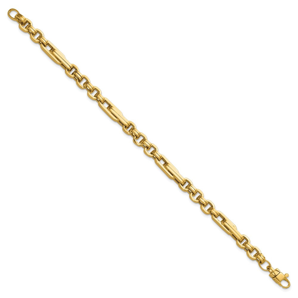 Polished Fancy Link Bracelet 7.75" - 7.55g