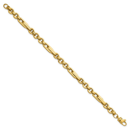Polished Fancy Link Bracelet 7.75" - 7.55g