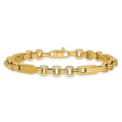 Polished Fancy Link Bracelet 7.75" - 7.55g