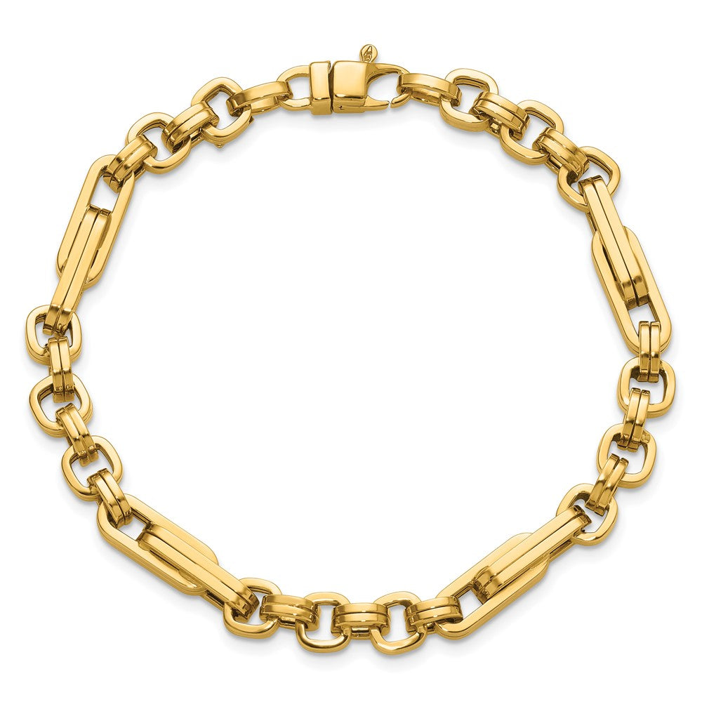 Polished Fancy Link Bracelet 7.75" - 7.55g