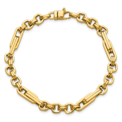 Polished Fancy Link Bracelet 7.75" - 7.55g