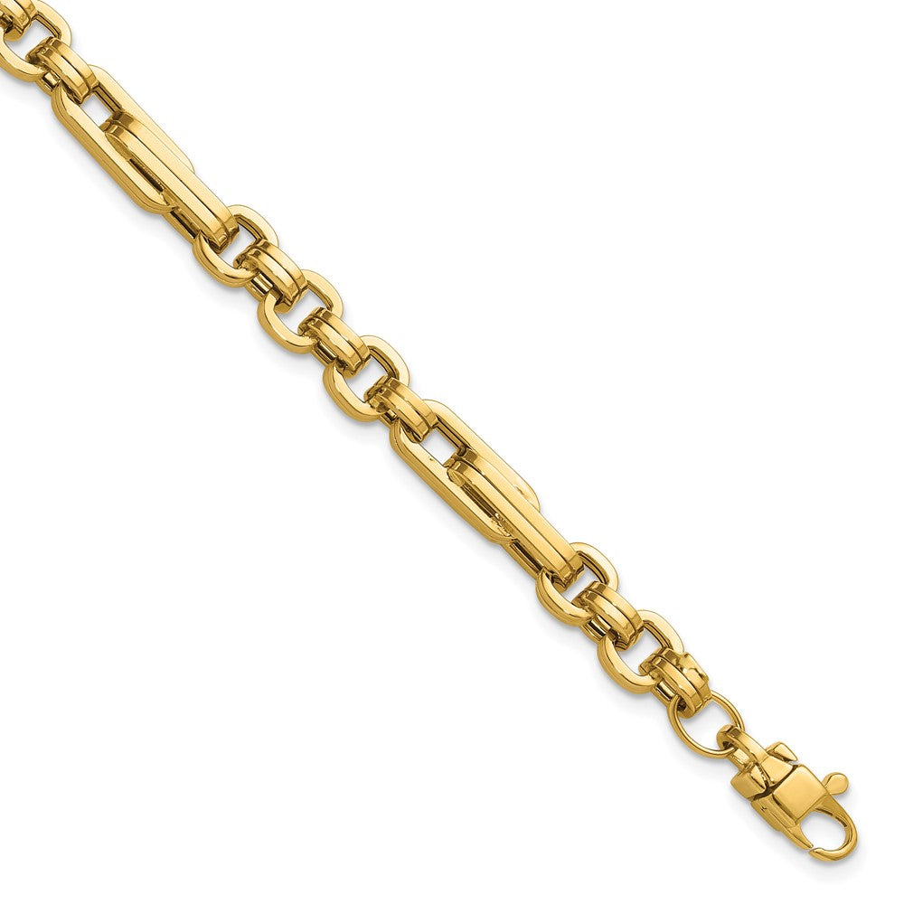 Polished Fancy Link Bracelet 7.75" - 7.55g