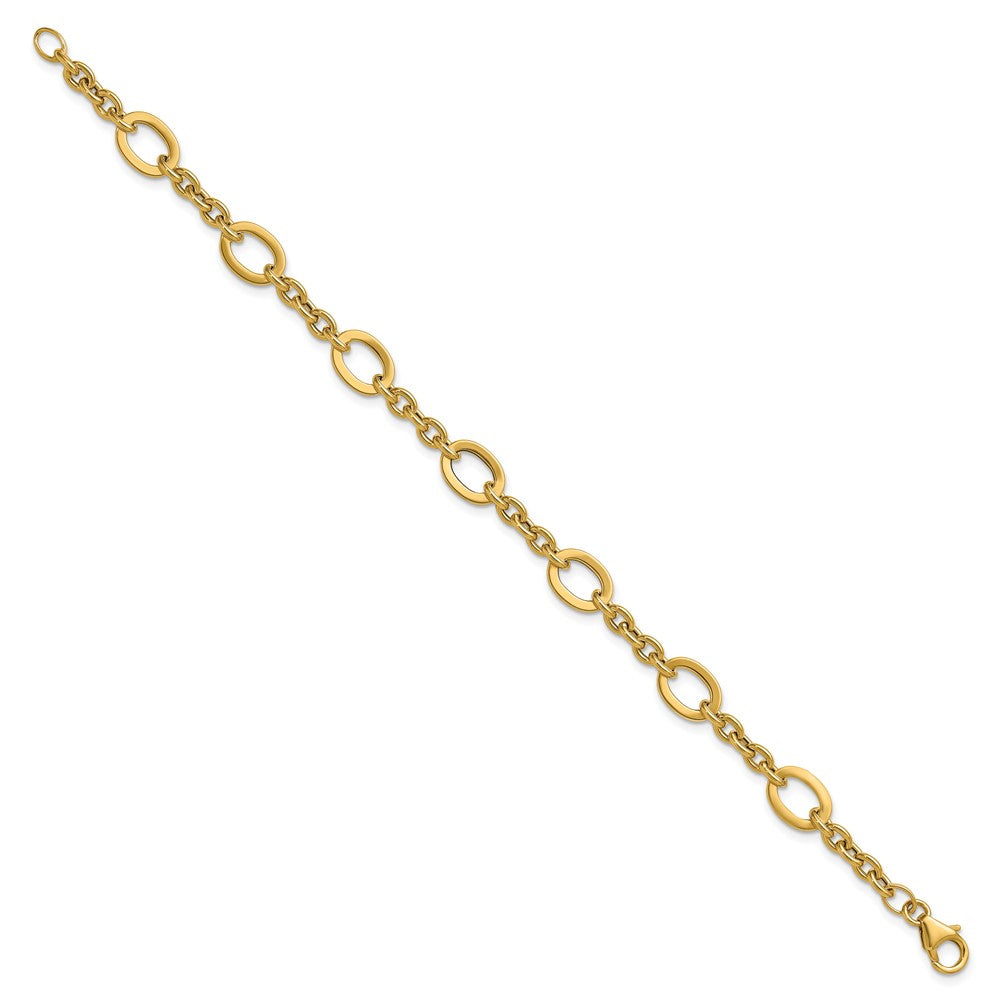 Polished Fancy Link Bracelet 7.75" - 7.85mm