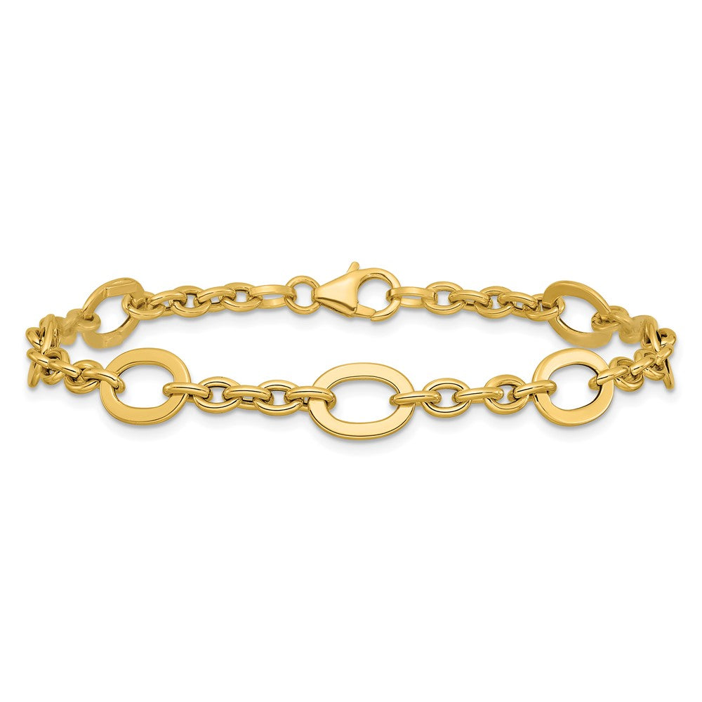 Polished Fancy Link Bracelet 7.75" - 7.85mm