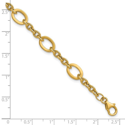 Polished Fancy Link Bracelet 7.75" - 7.85mm