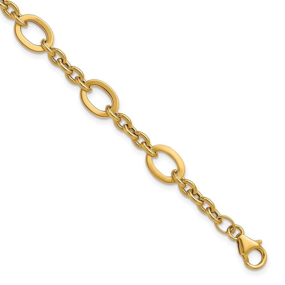 Polished Fancy Link Bracelet 7.75" - 7.85mm