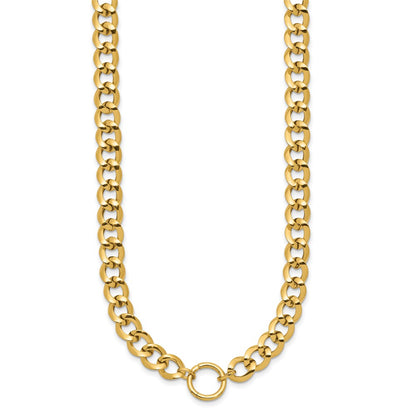Polished Circle Accent Fancy Link Necklace 18.5"